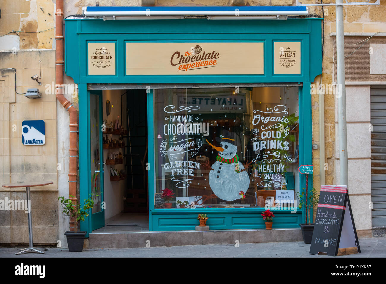 Une boutique de chocolat artisanal à Gozo, Malte Banque D'Images