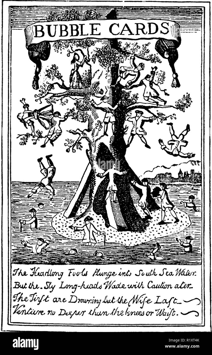 SOUTH SEA BUBBLE une carte à partir d'une série satirique publié en 1720 Banque D'Images