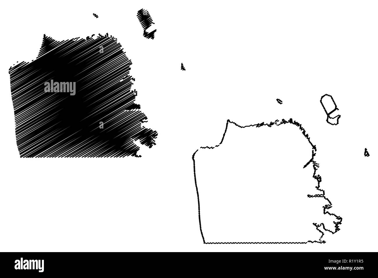 San Francisco City ( États-Unis villes, United States of America, USA) site vector illustration, scribble croquis Ville de San Francisco (SF) la carte Illustration de Vecteur