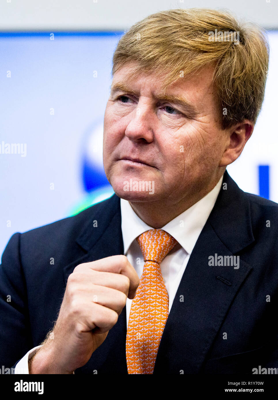Ahoy Rotterdam, aux Pays-Bas. 15 Nov, 2018. Le roi Willem-Alexander des Pays-Bas visite la 30e conférence de l'industrie de la défense et de la sécurité dans la région de Ahoy Rotterdam, Pays-Bas, le 15 novembre 2018. Crédit : Patrick van Katwijk/ |/dpa/Alamy Live News Banque D'Images
