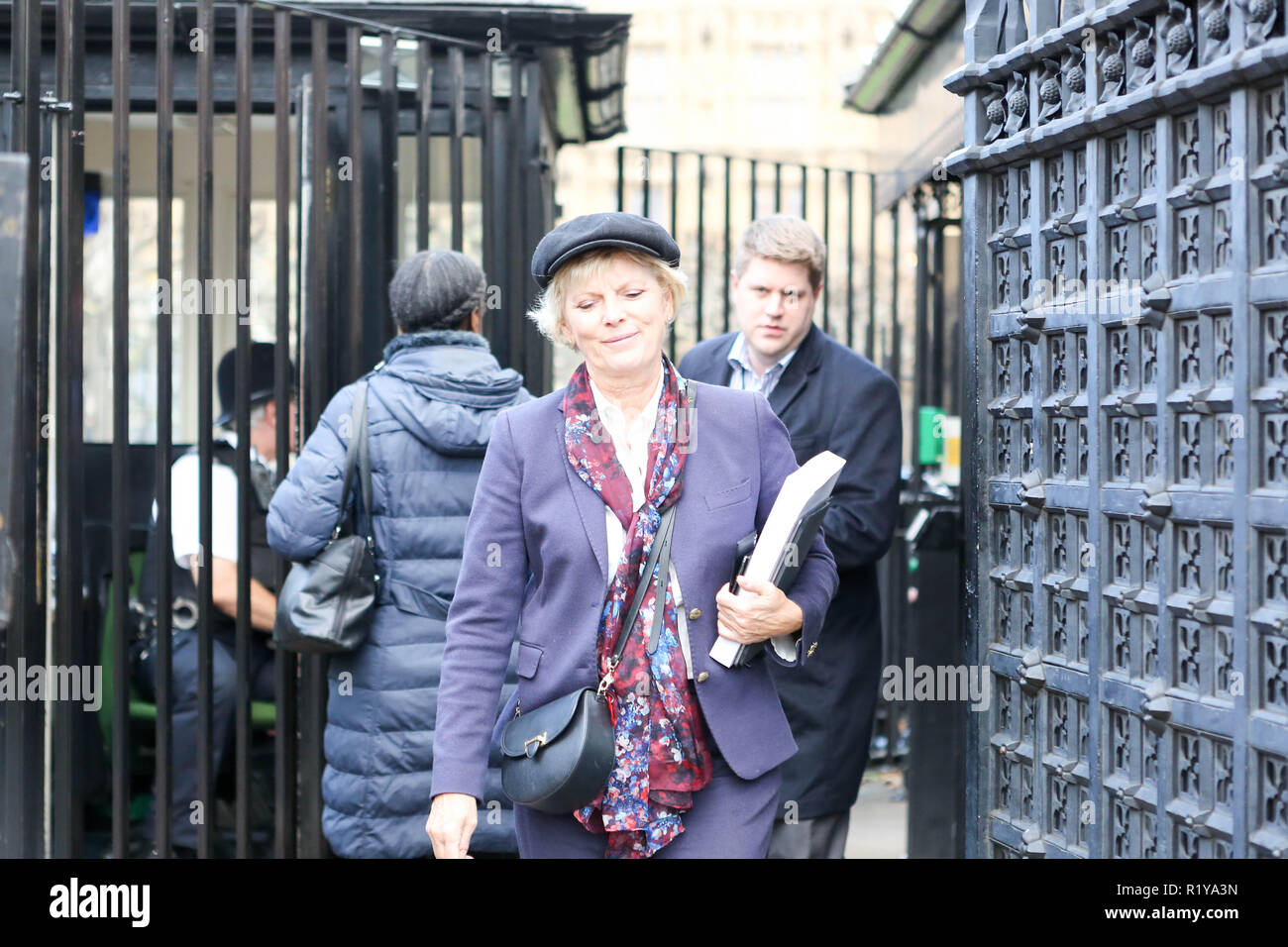 London, UK.15e Nov, 2018. Anna Soubry MP quitte le Parlement, Westminster. Penelope Barritt/Alamy Live News Banque D'Images