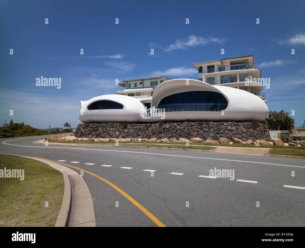Un espace de l'âge à la pod accueil sur le haut de la colline de Duranbah à la frontière entre la Nouvelle Galles du sud et le Queensland Banque D'Images