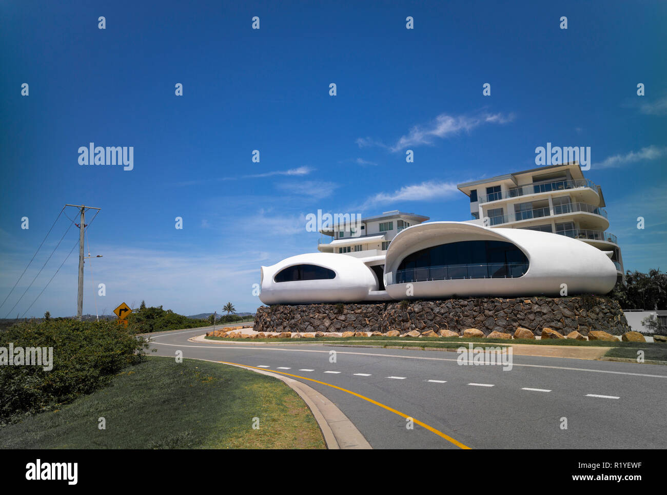 Un espace de l'âge à la pod accueil sur le haut de la colline de Duranbah à la frontière entre la Nouvelle Galles du sud et le Queensland Banque D'Images
