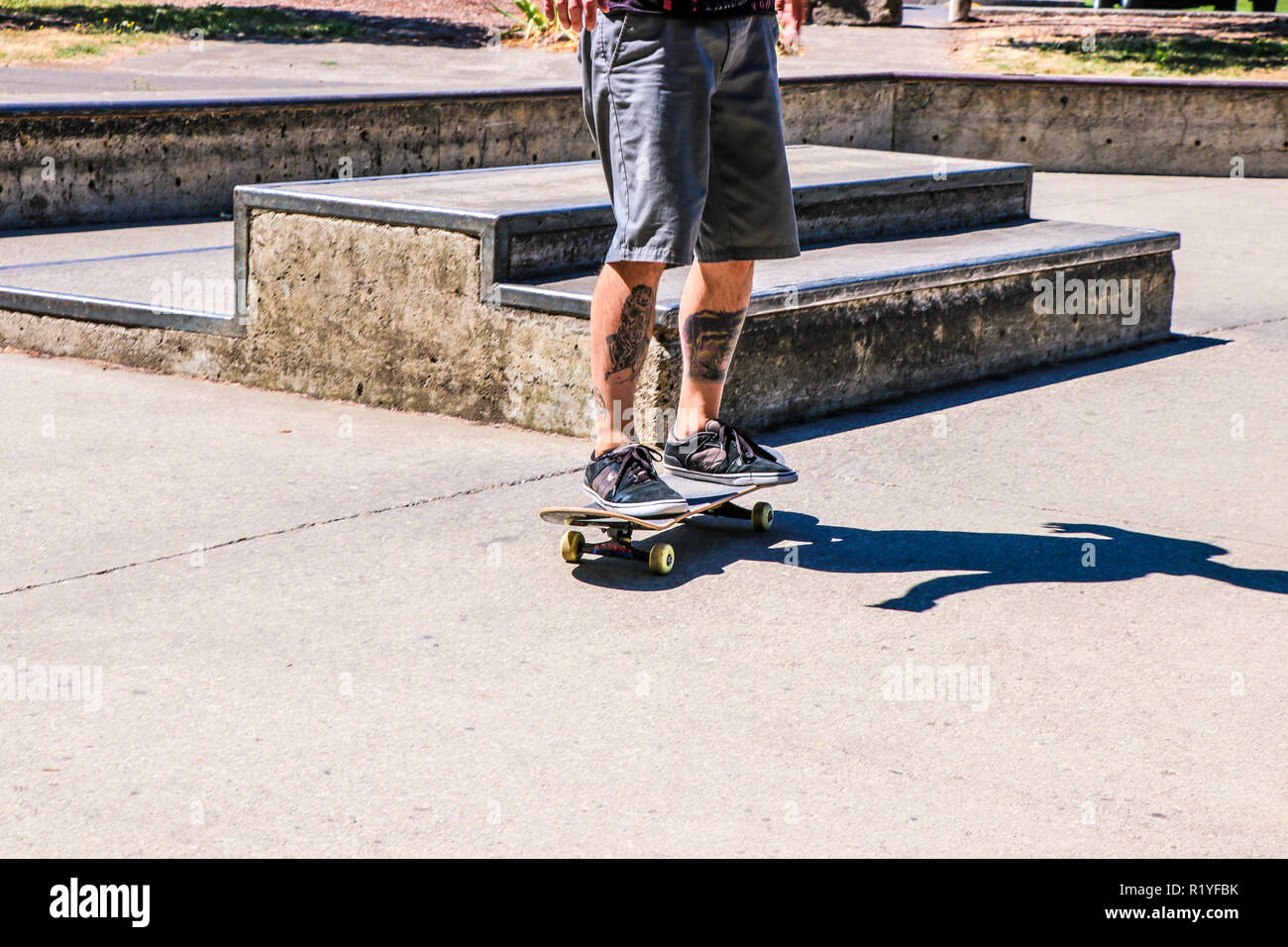 Skateboarder vétéran Banque D'Images