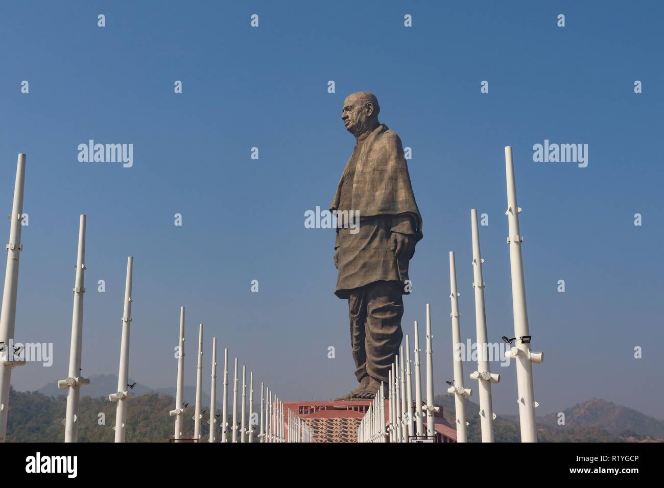 Le plus haut du monde, 'Statue de la statue de l'unité",à une hauteur de 182 mètres de Sri Sardar Vallabhai Patel situé près de Vadodara, Gujarat/Inde Banque D'Images