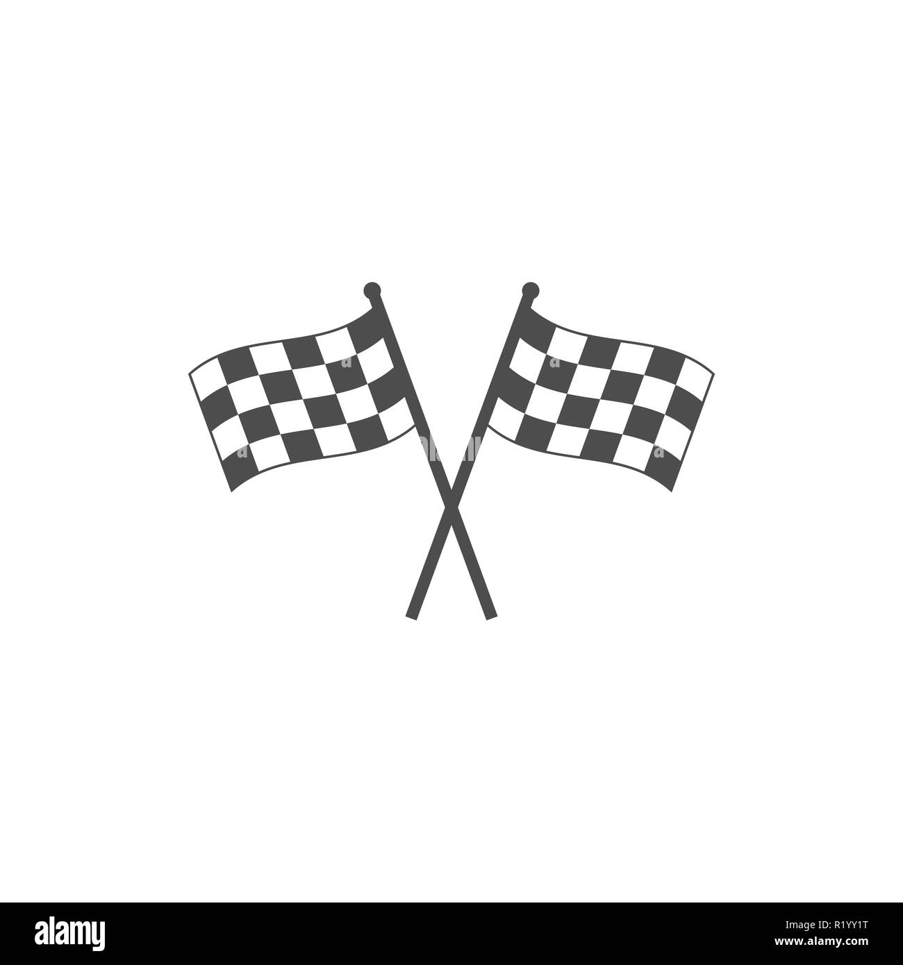 L'icône du drapeau de course. Vector illustration télévision Illustration de Vecteur