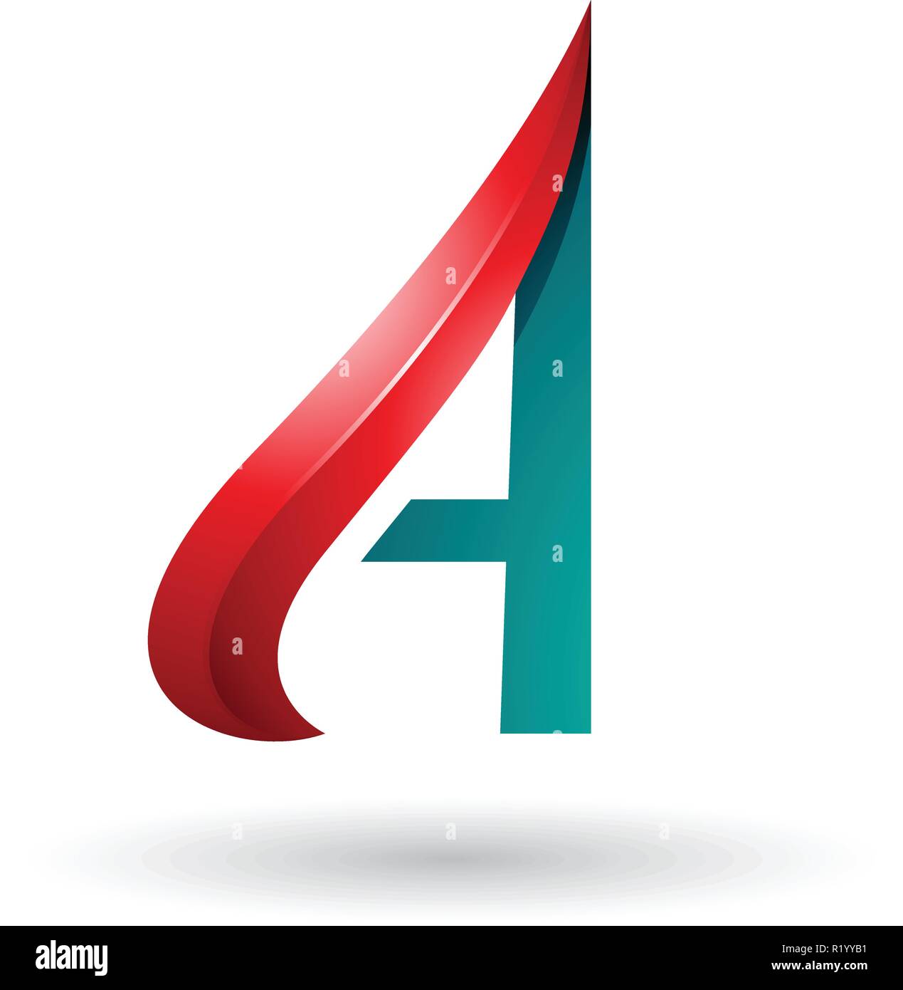 Vector Illustration de flèche en relief rouge et vert-comme lettre A isolé sur fond blanc Illustration de Vecteur