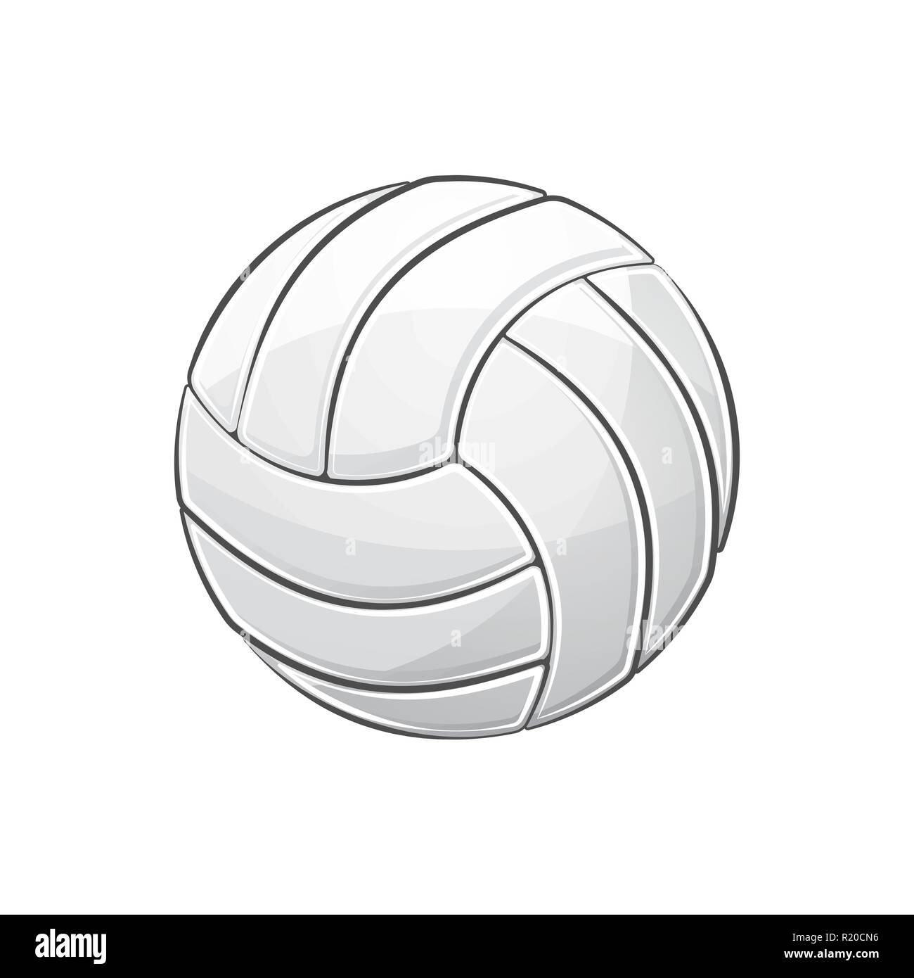 Volley-ball blanc objet contour isolé sur fond blanc Illustration de Vecteur