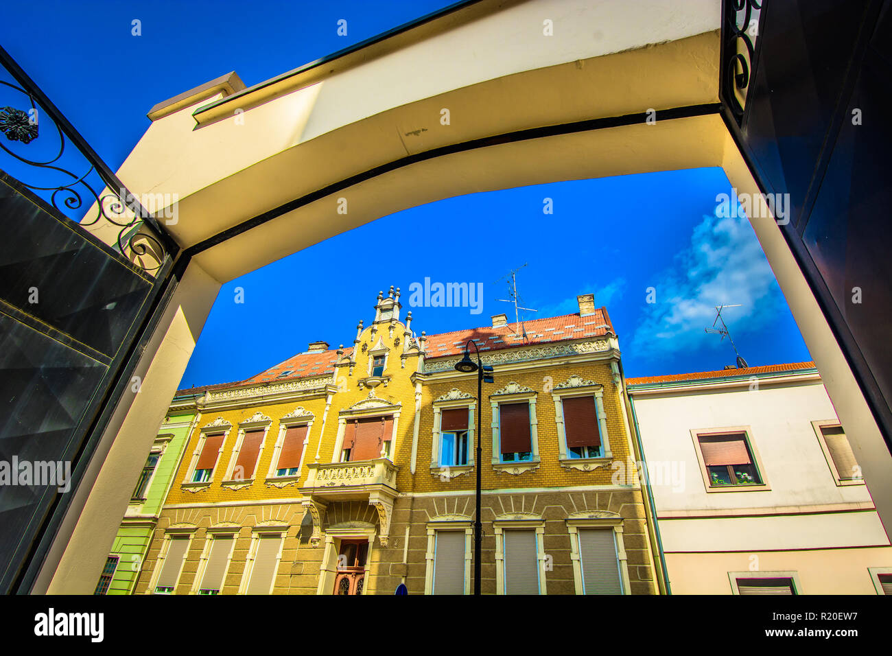 Vue panoramique à l'architecture dans le Nord de la Croatie, Zagreb ville destinations de voyage. Banque D'Images