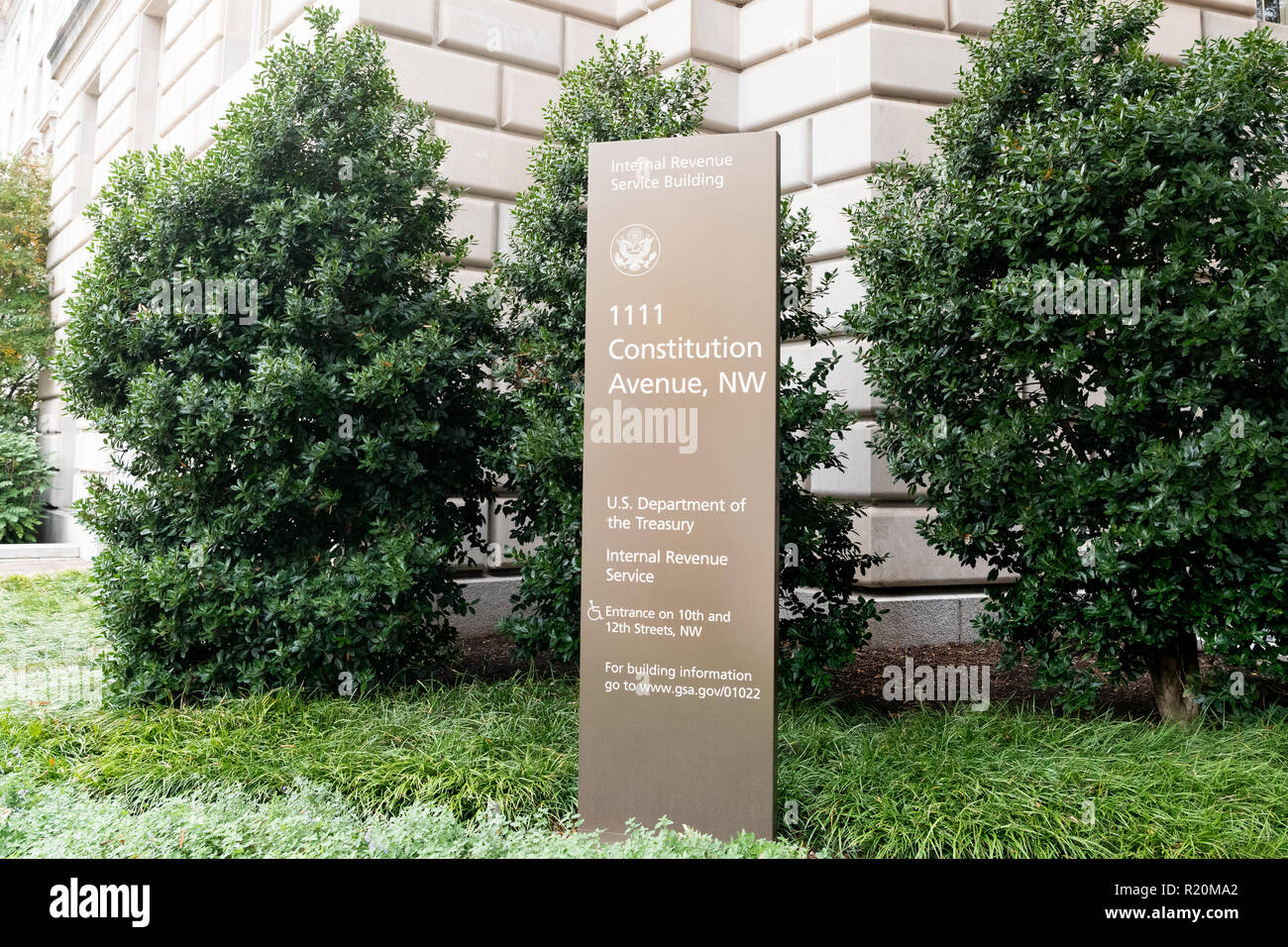 Service de recettes monument à Washington, D.C. Banque D'Images