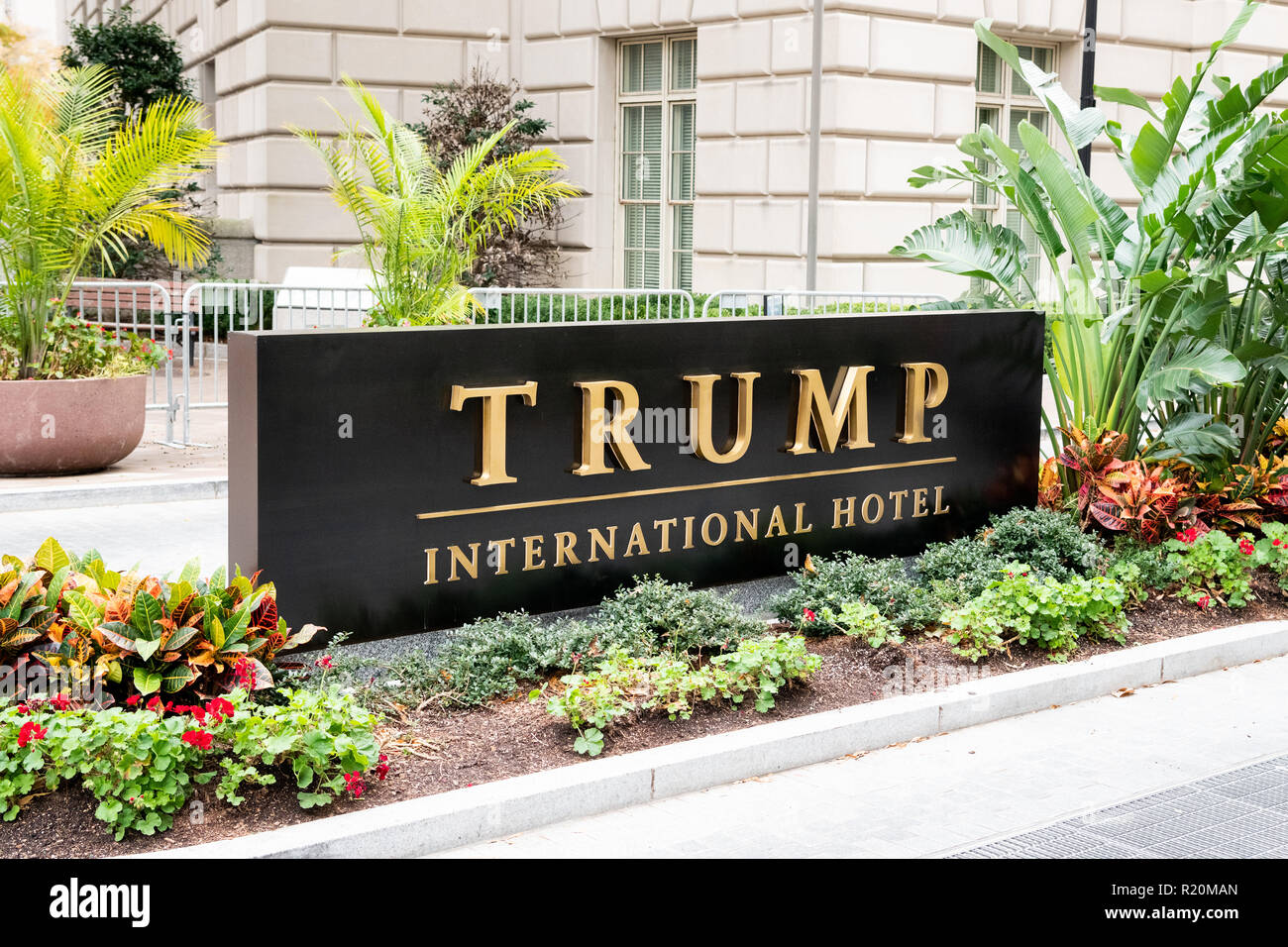 Trump International Hotel Washington, D.C. sign in Washington, D.C. Banque D'Images