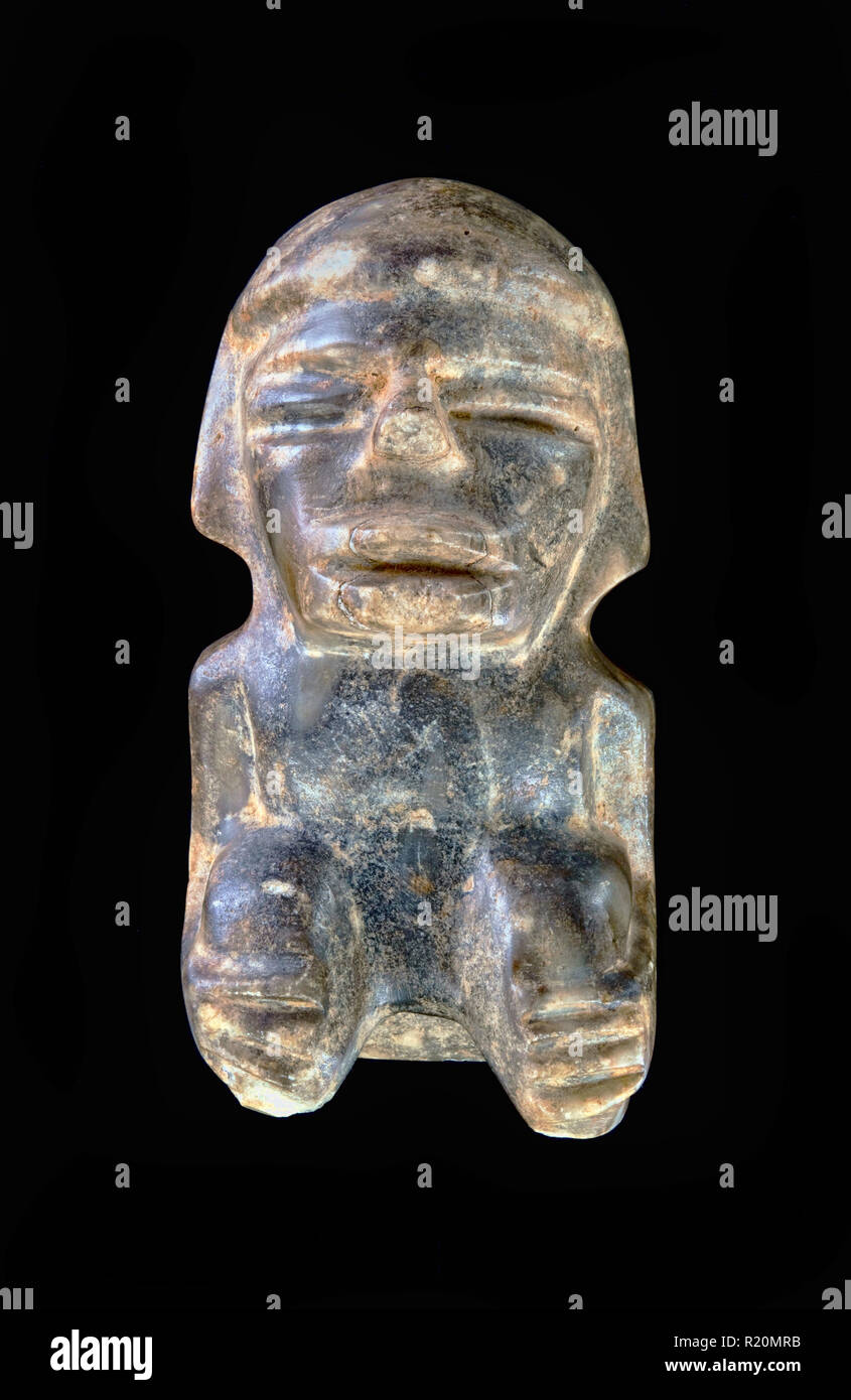 Jade précolombien Mezcala/figure de pierre fait autour de 100 avant J.-C.. Banque D'Images