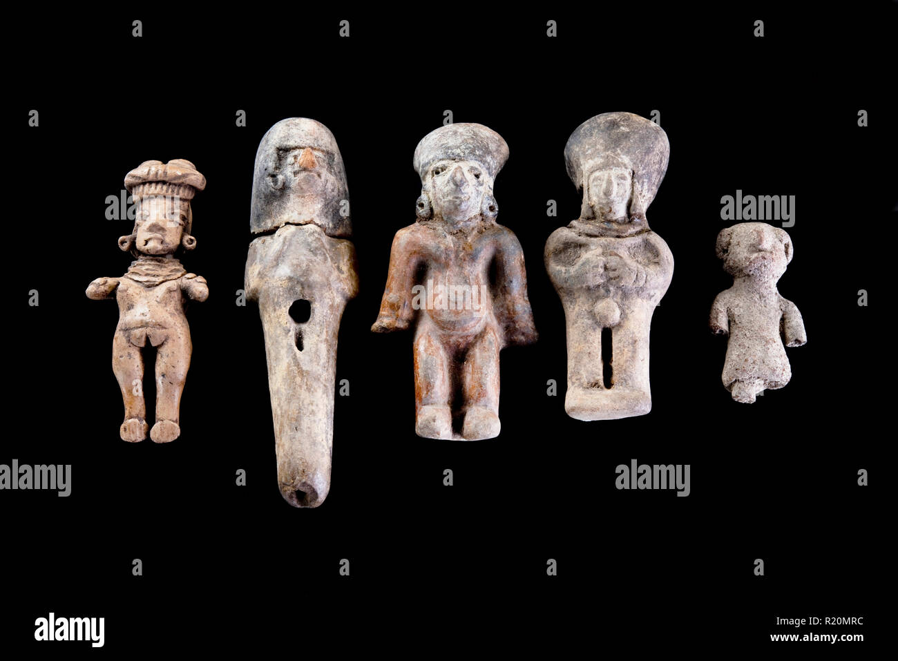 Chiffres Chupicuaro précolombien fait autour de 100 avant J.-C.. Banque D'Images