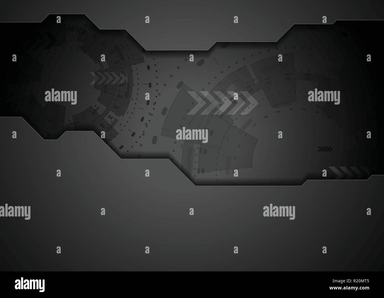 Concept noir hi-tech abstrait arrière-plan. Vecteur conception gris foncé Illustration de Vecteur