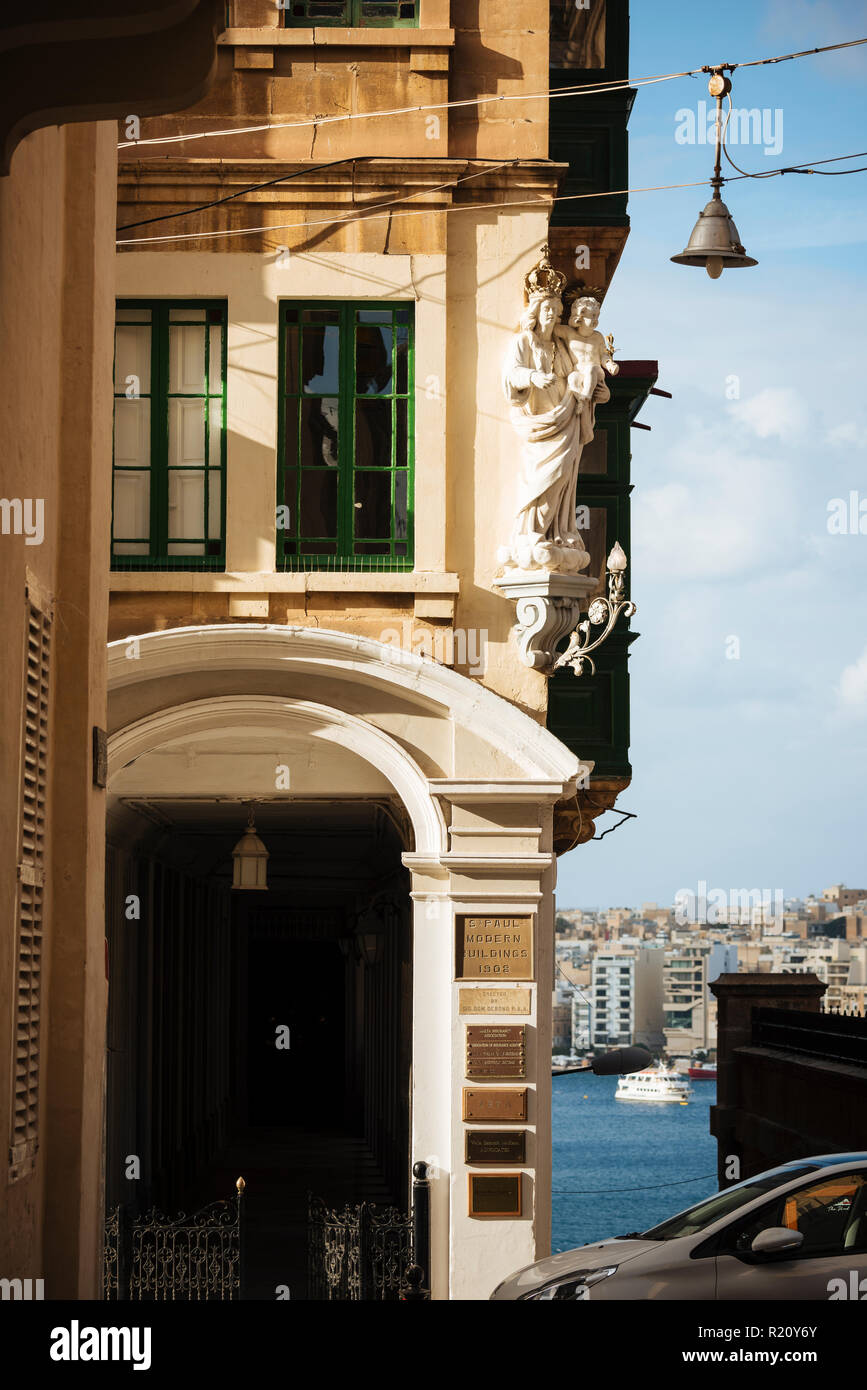 L'architecture traditionnelle, La Valette, Malte Banque D'Images