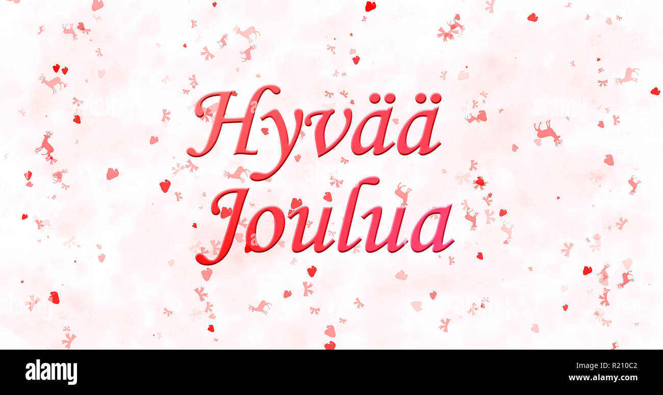 Joyeux Noel Texte Dans Finlandais Hyvaa Joulua Sur Fond Blanc Photo Stock Alamy