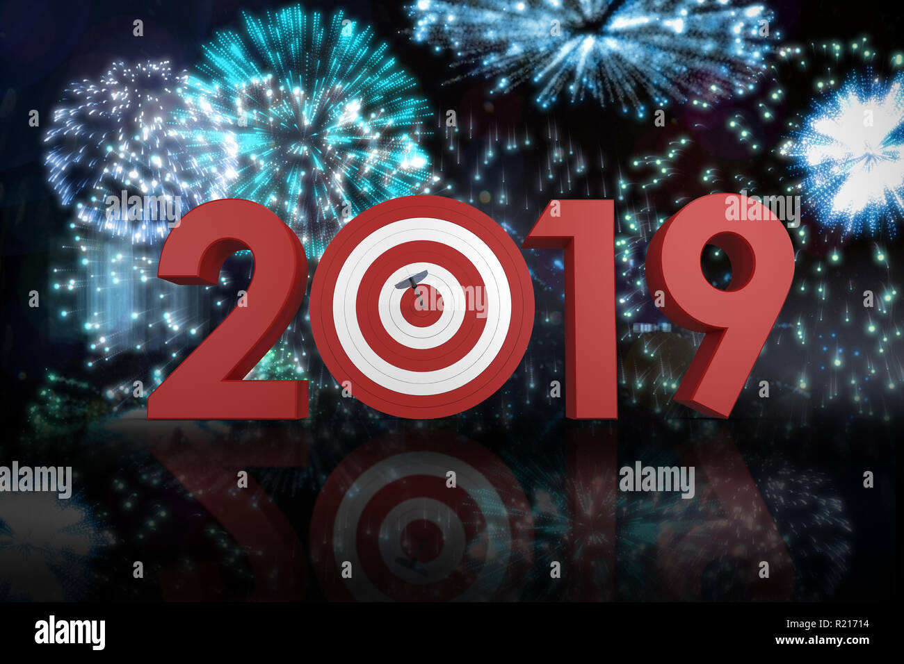 Image composite du numérique dans l'image générée avec nombre de flèche et cible sports Banque D'Images