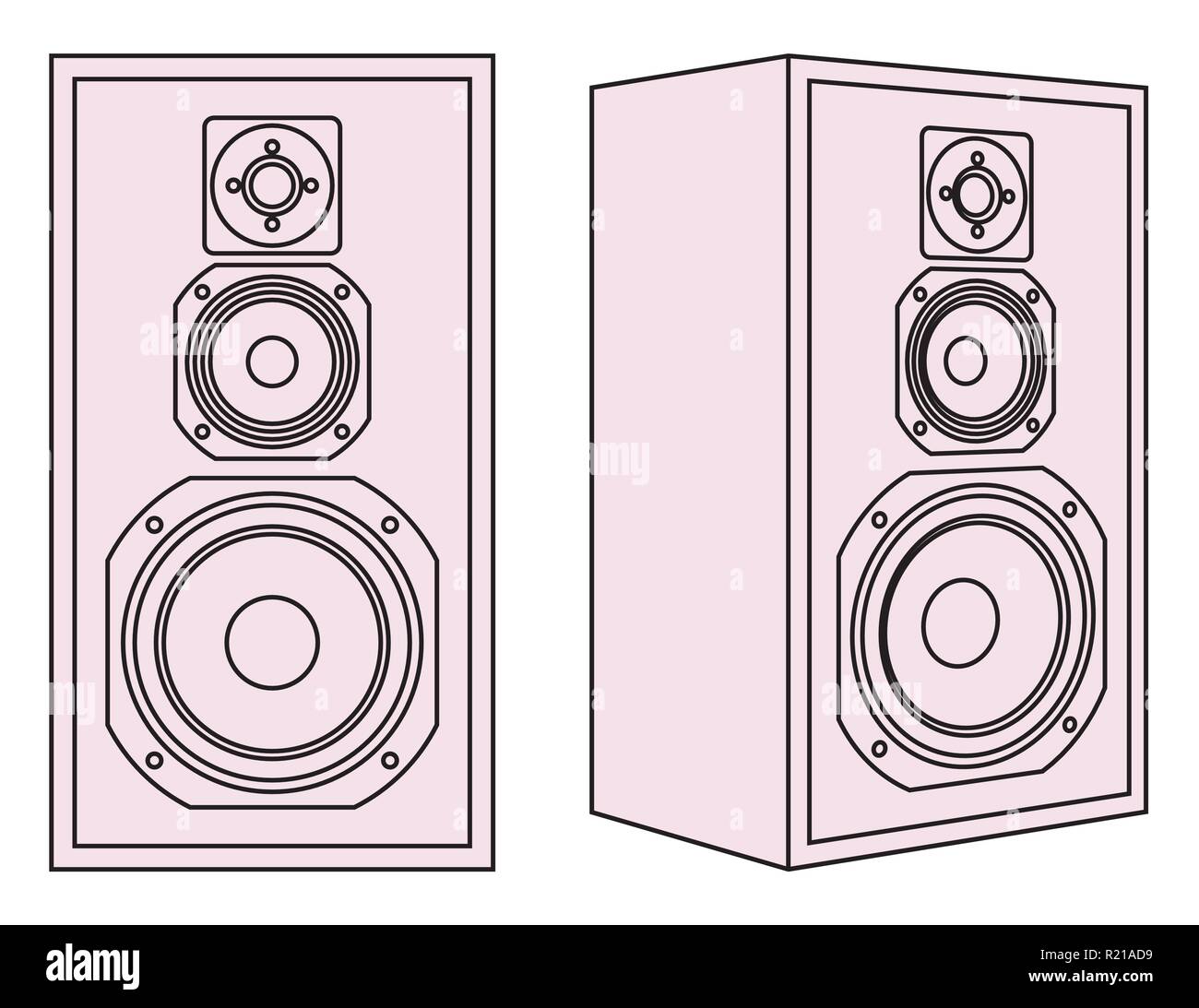 Haut-parleur. L'équipement audio. Vecteur de perspective Illustration de Vecteur