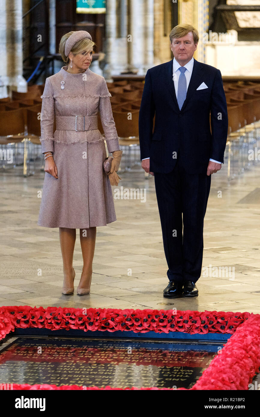 Sa Majesté le Roi Willem-Alexander des Pays-Bas, accompagné de Sa Majesté  la Reine Maxima visitez l'abbaye de Westminster le mardi 23 octobre 2018  s'est tenue à l'abbaye de Westminster, Londres. Sur la