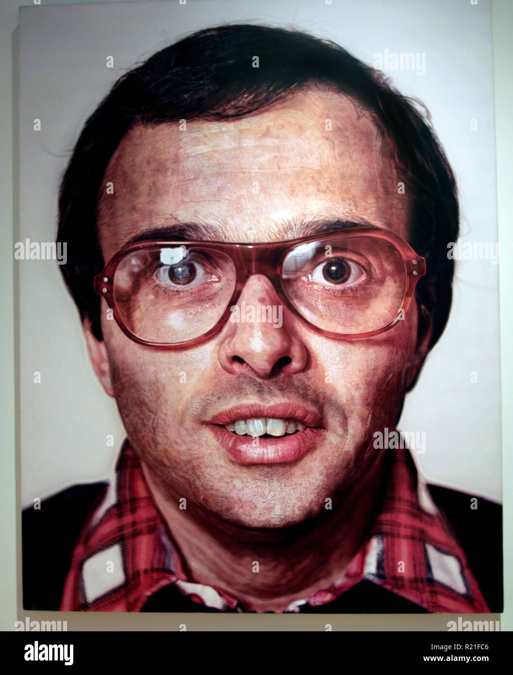 Ce travail est l'art par l'artiste et peintre photoréaliste, Chuck Close, et se trouve dans le Museum of Modern Art (MoMA) de New York, Manhattan Banque D'Images