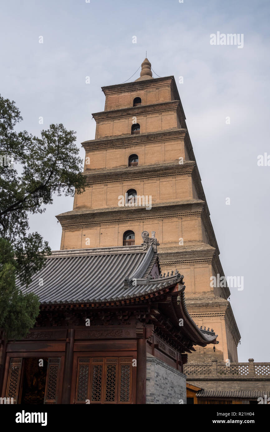 Couches du temple à la Giant Wild Goose Pagoda Banque D'Images