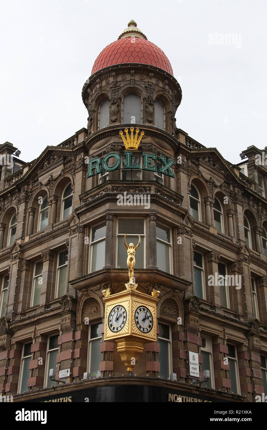 Horloge Rolex sur le Nord d'orfèvres à Newcastle upon Tyne Banque D'Images