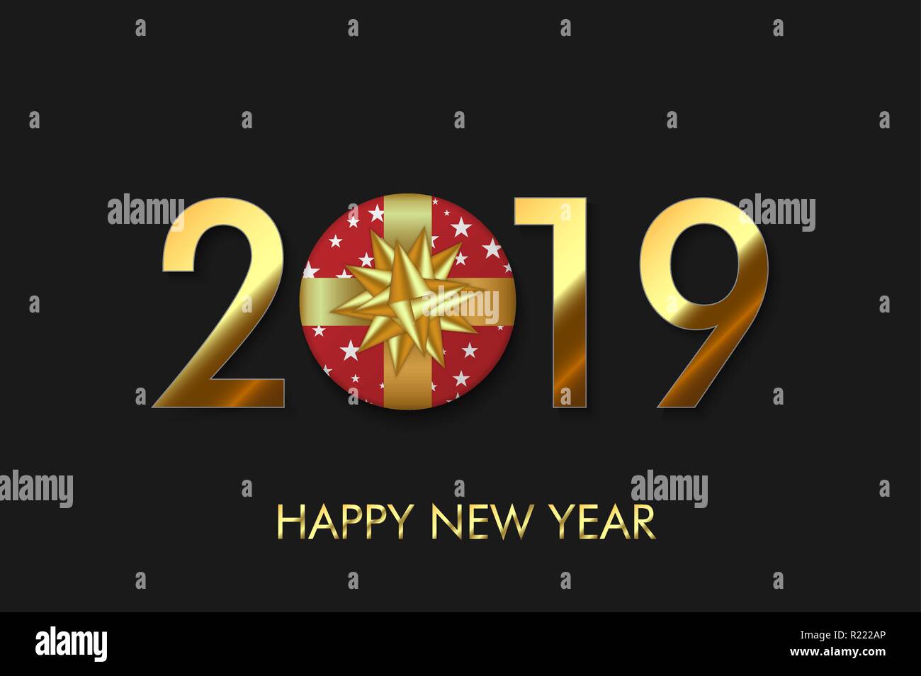 Bonne année 2019 l'arrière-plan. Conception de cartes de souhaits Illustration de Vecteur