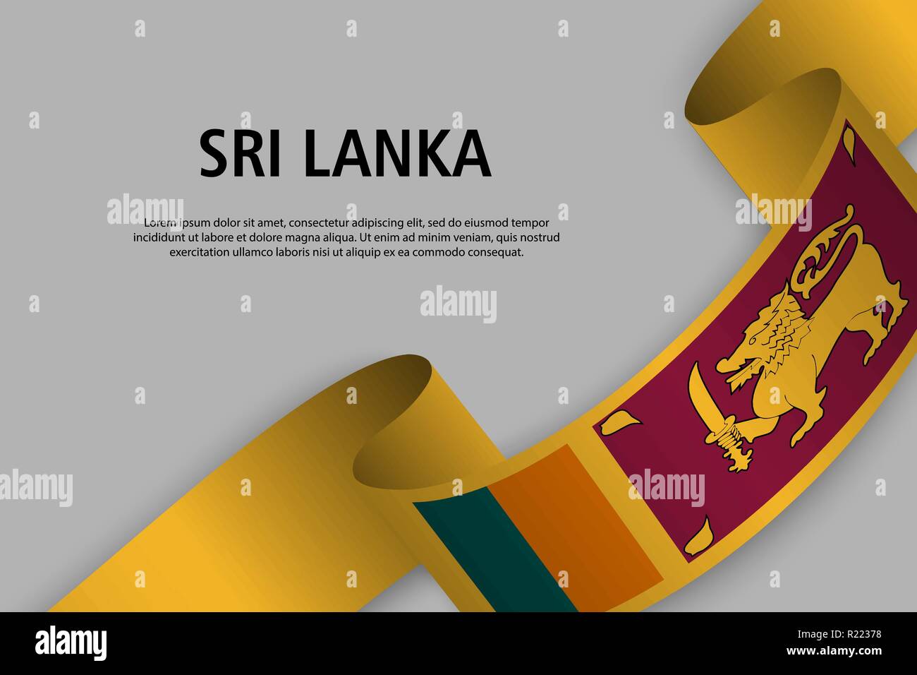 Forme bandeau avec pavillon de Sri Lanka, modèle pour le jour de l'indépendance drapeau. vector illustration Illustration de Vecteur
