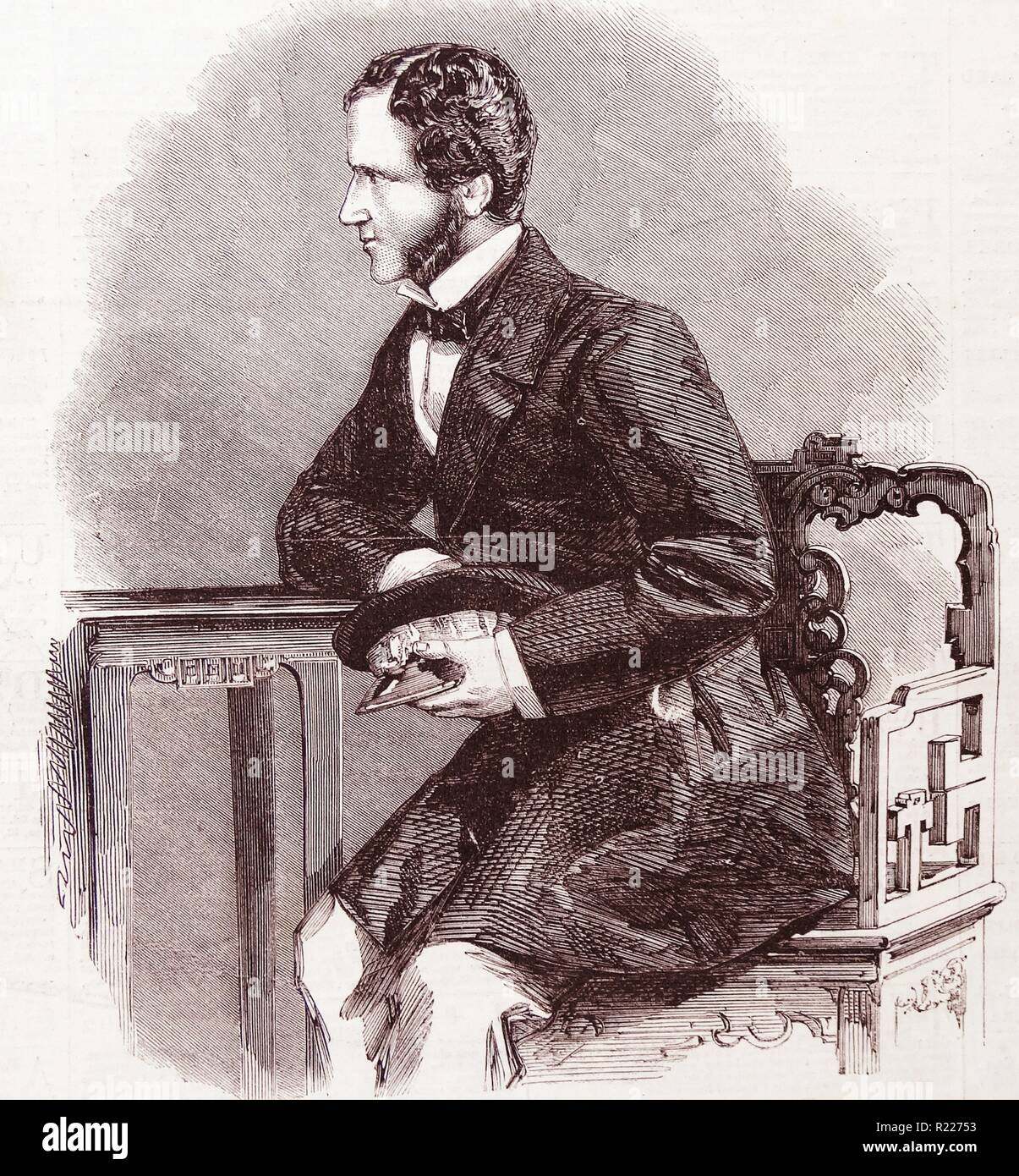 Gravure de Sir Harry Smith Parkes (1828-1885) un diplomate britannique qui a travaillé principalement en Chine et au Japon. Datée 1860 Banque D'Images