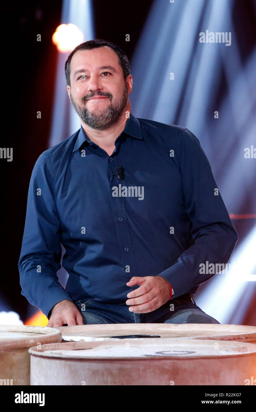 Matteo Salvini Rome le 16 novembre 2018. Talk show 'Nemo'. Foto Samantha Insidefoto Zucchi Banque D'Images