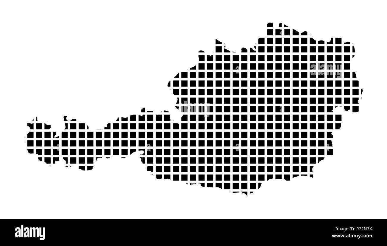 Carte Autriche mosaïque carré contour design isolé sur fond blanc Illustration de Vecteur
