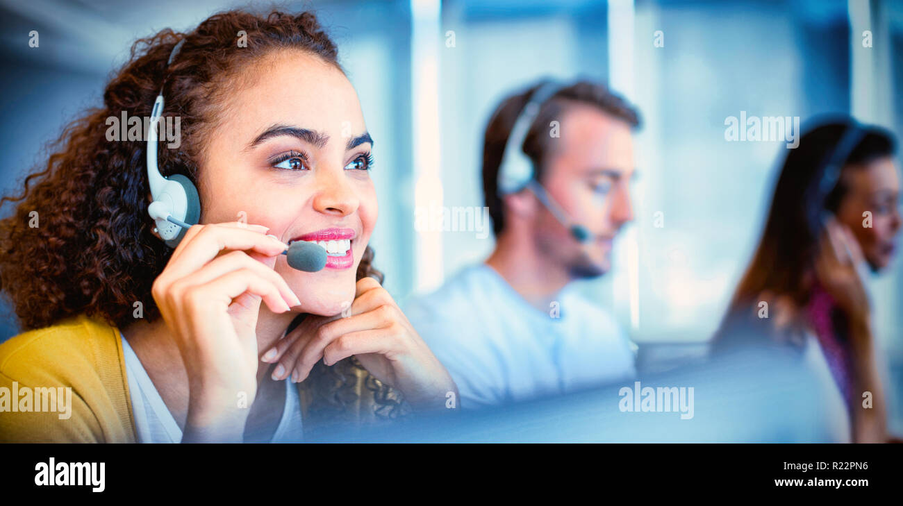 Customer service executive travailler Banque D'Images