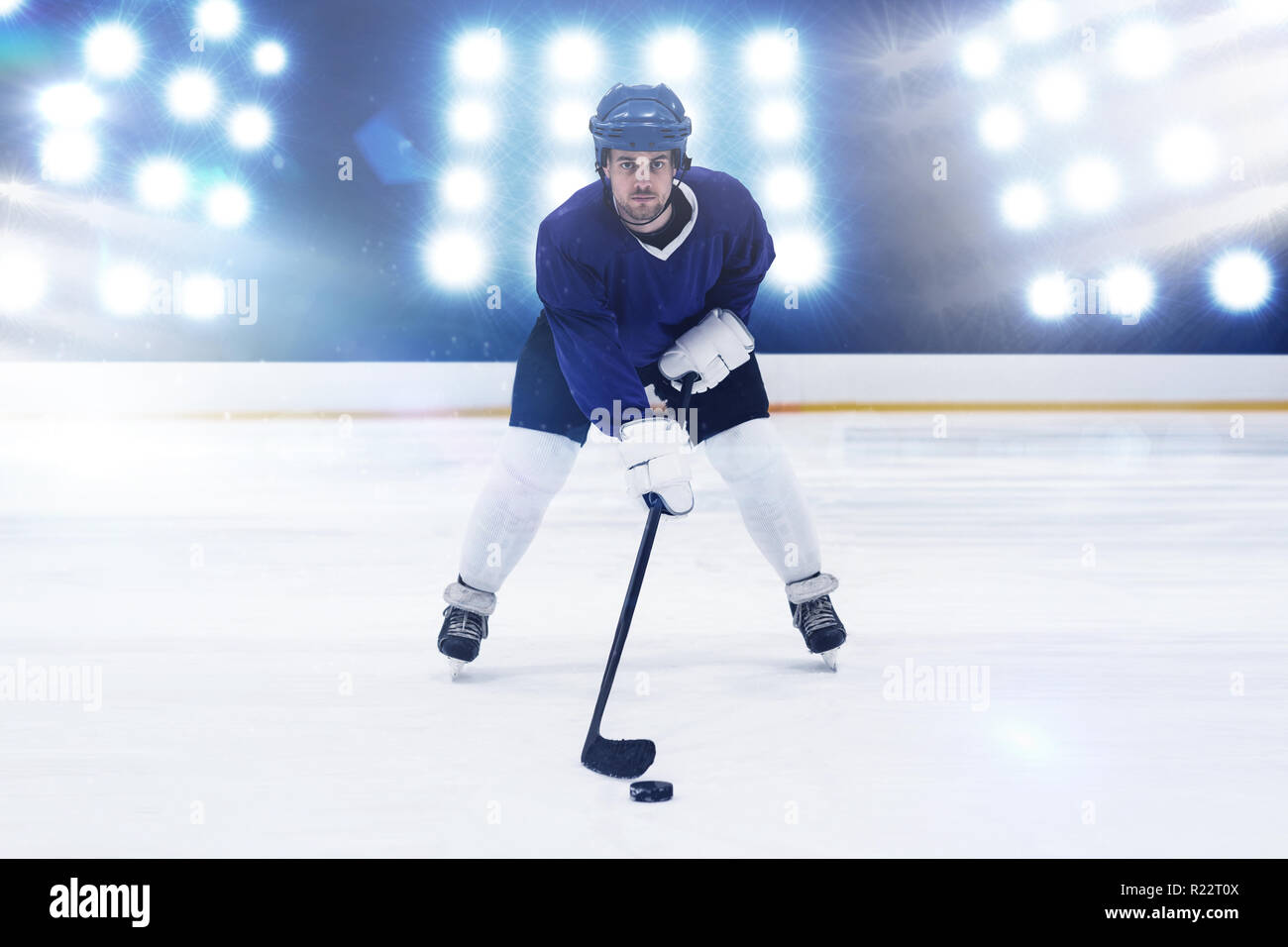Image composite de player jouer au hockey sur glace Banque D'Images