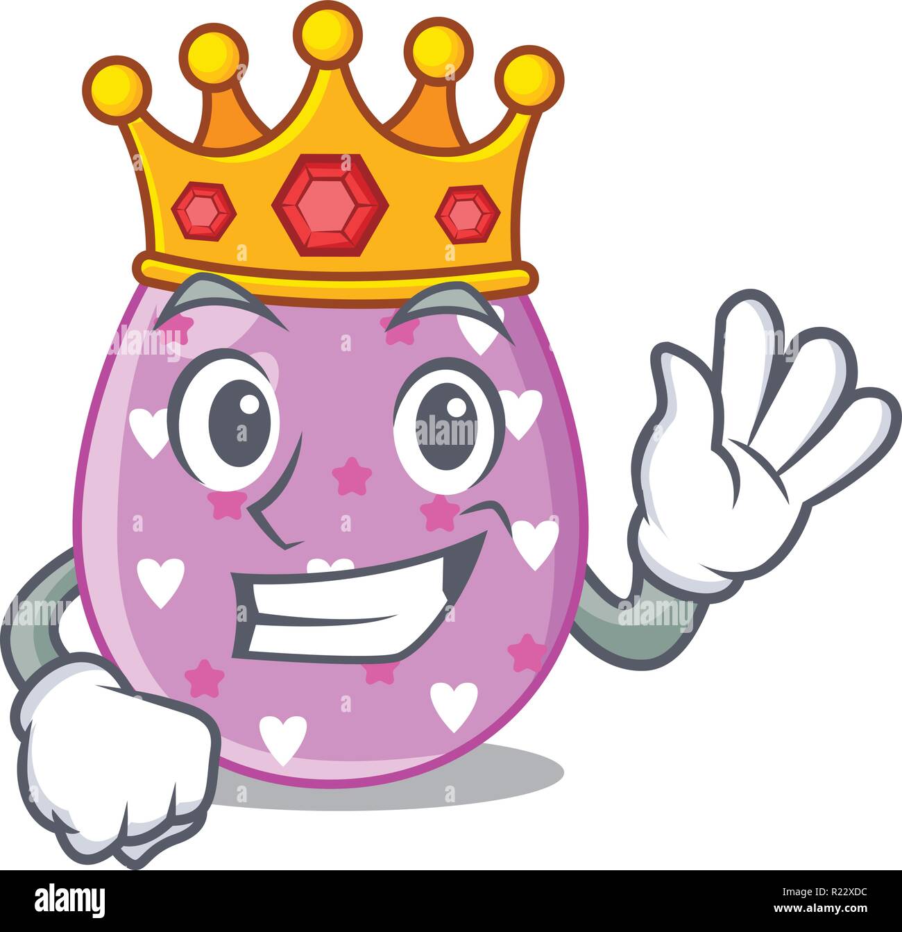 Les oeufs de pâques couleur King mascotte isolés Illustration de Vecteur