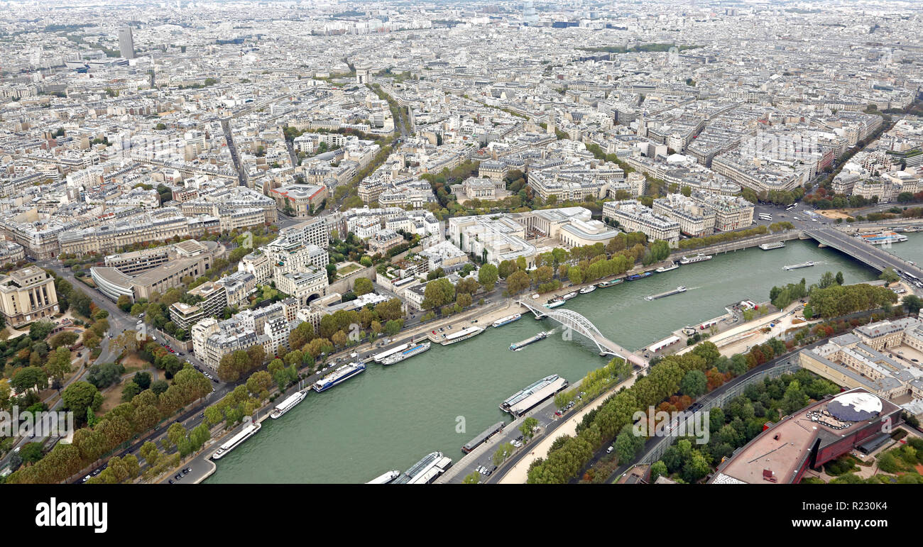 France Paris et de la Seine de la Tour Eiffel Banque D'Images