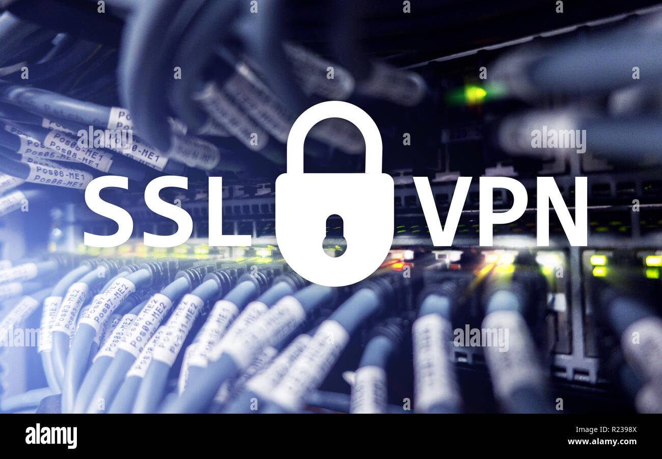 VPN SSL. Réseau privé virtuel. Une connexion cryptée. Banque D'Images