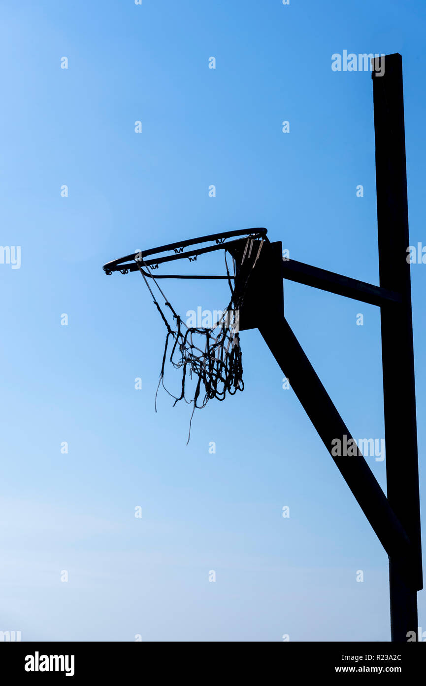 Silhouette de Rim de basket-ball Banque D'Images