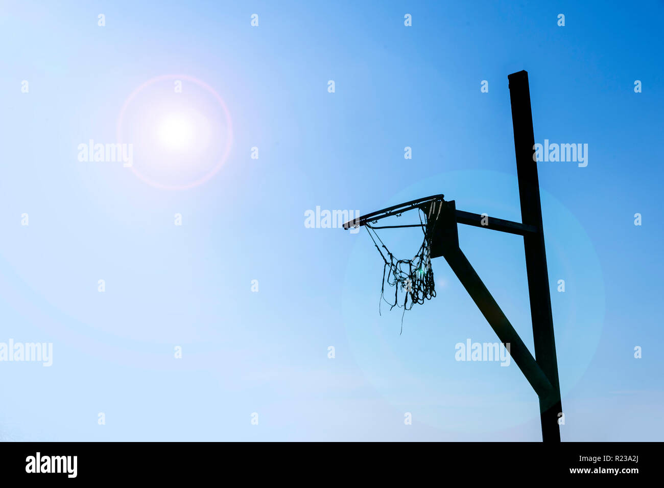Silhouette de Rim de basket-ball Banque D'Images