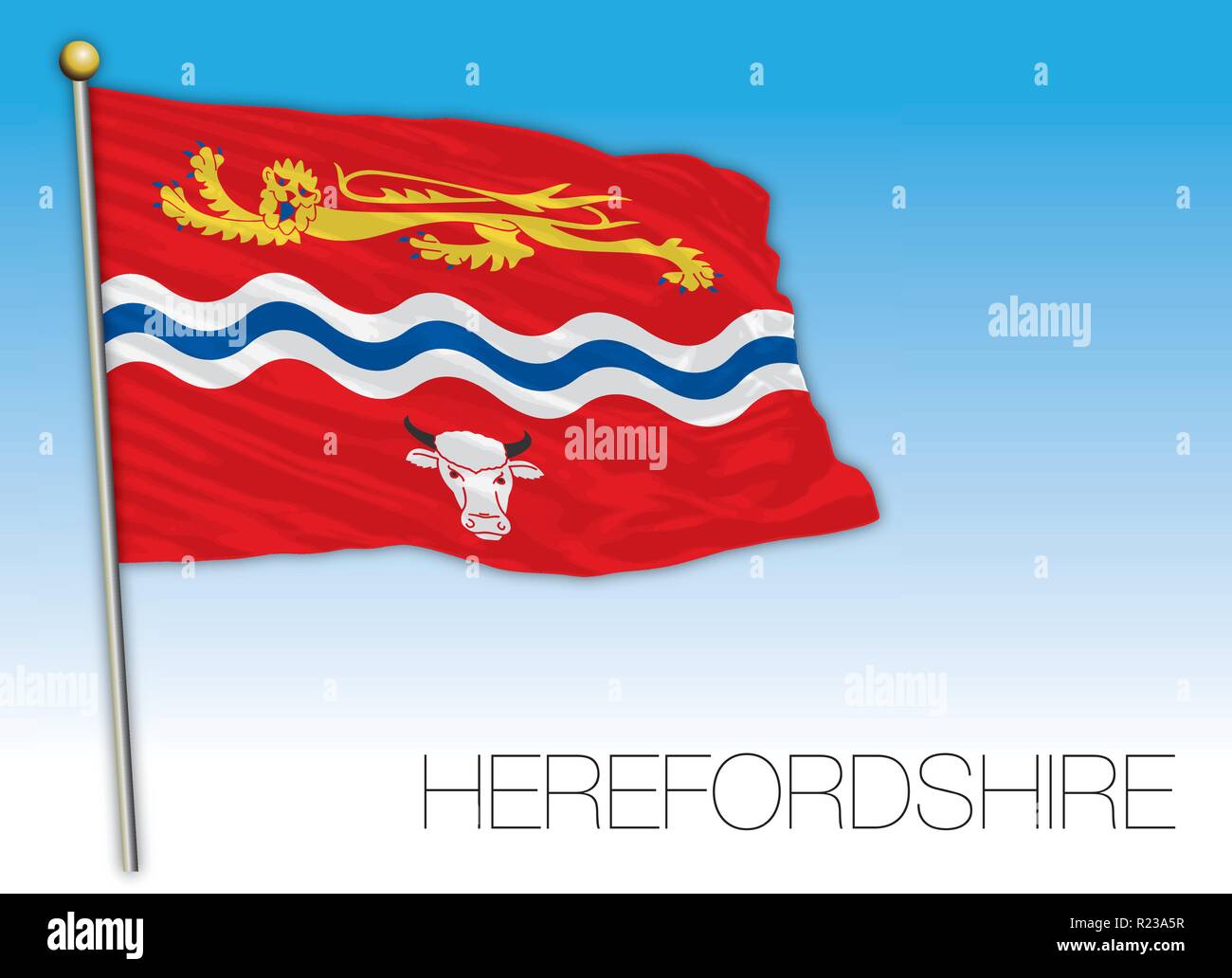 Drapeau comté de Herefordshire, Royaume-Uni, vector illustration Illustration de Vecteur