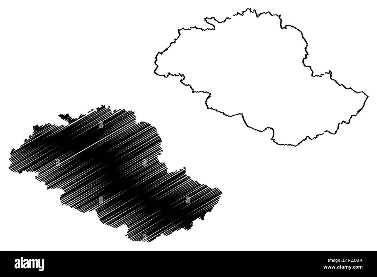 Gilgit-Baltistan (Province du Pakistan, République islamique du Pakistan, les unités administratives et les districts du Pakistan) map vector illustration, scribbl Illustration de Vecteur