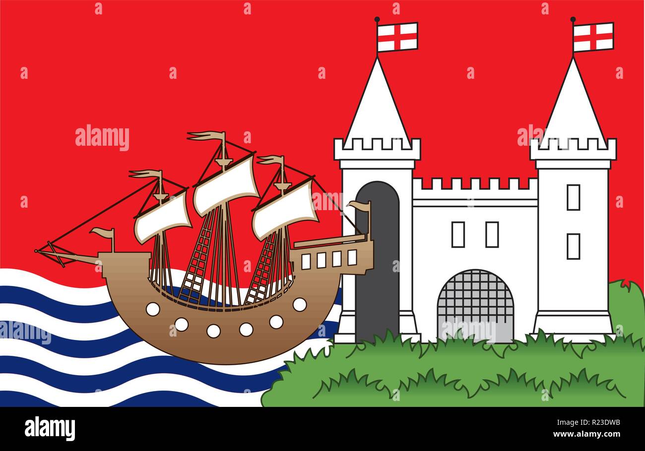 Drapeau comté de Bristol, Royaume-Uni, vector illustration Illustration de Vecteur