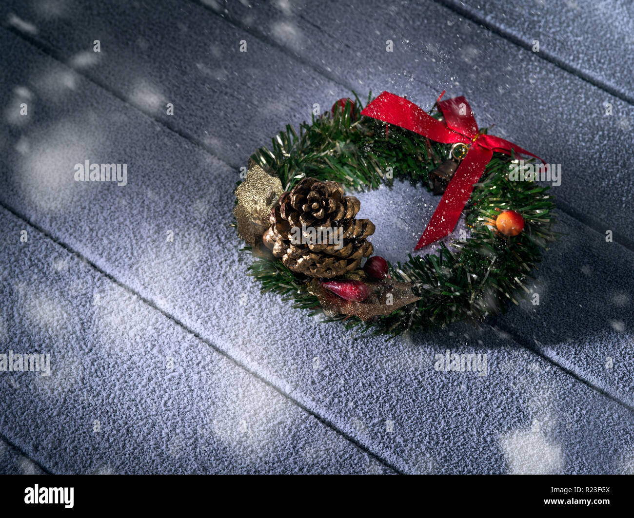 Bois retour wreath Banque D'Images