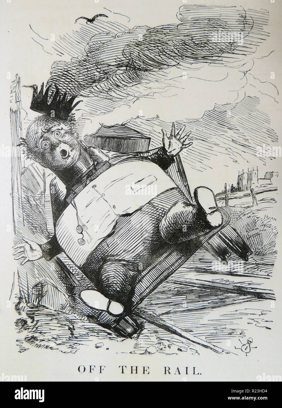 George Hudson (1800-1871) Le Roi de fer. L'anglais financier et promoteur de chemins de fer. Sa carrière prend fin en disgrâce lorsque la corruption et la fraude ont été divulgués. Caricature de ''punch'', Londres, 1849. Banque D'Images