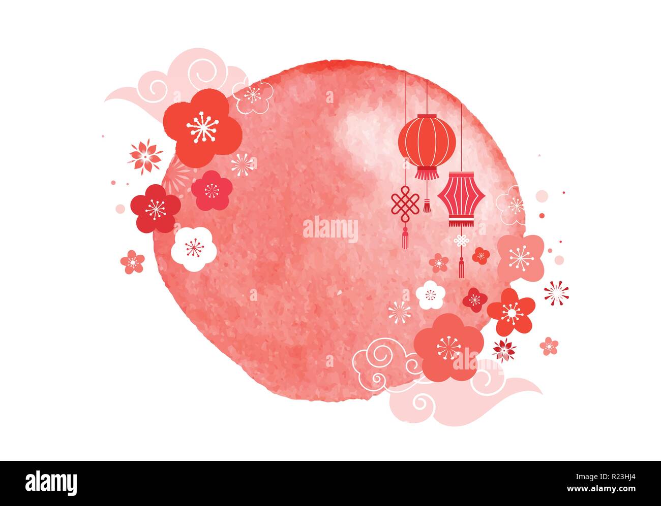 Joyeux Nouvel An chinois 2019, l'année du cochon. Vector banner, aquarelle arrière-plan modèle Illustration de Vecteur