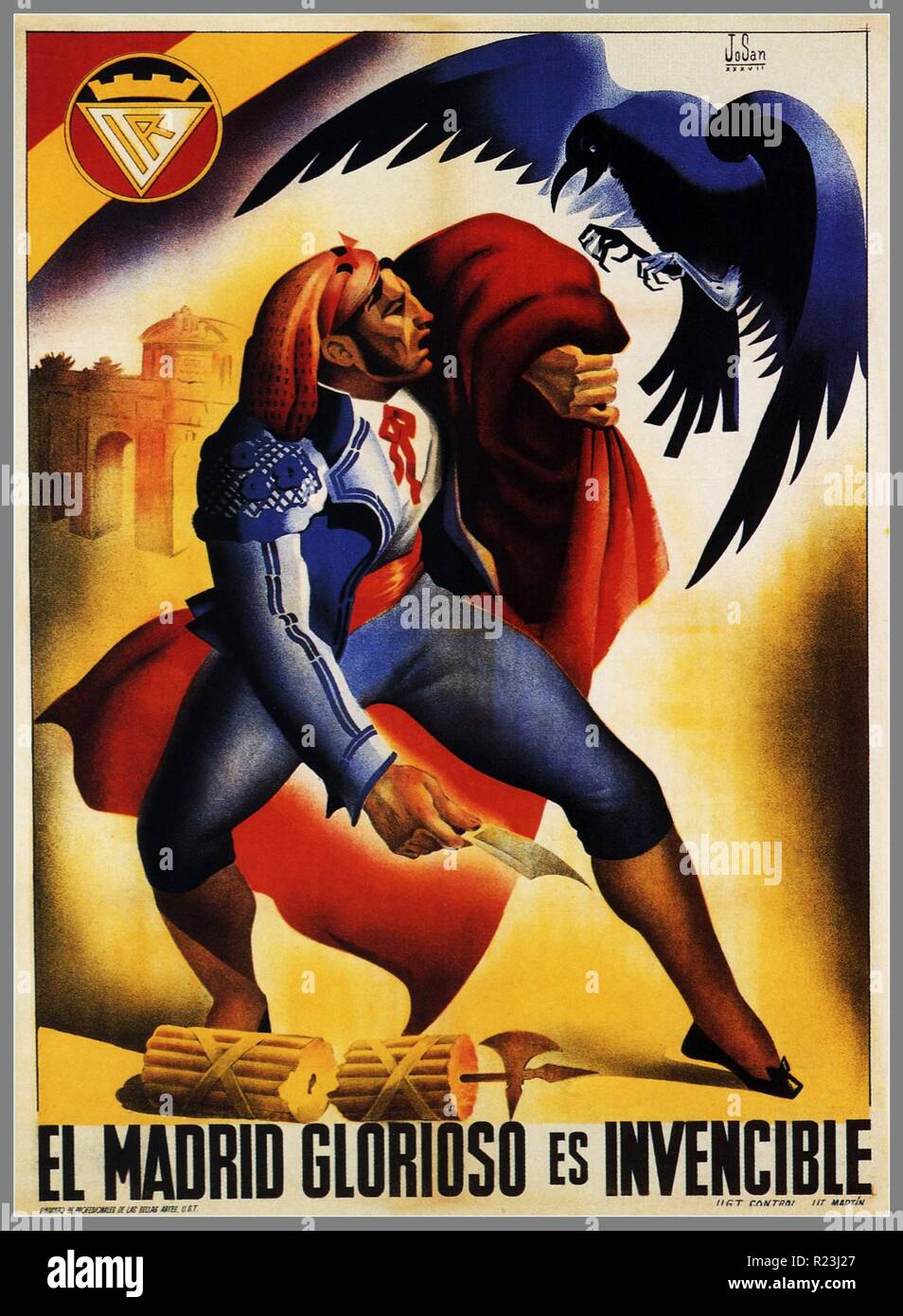 Madrid glorieux est invincible' affiche républicaine de la guerre civile espagnole, 1936 Banque D'Images