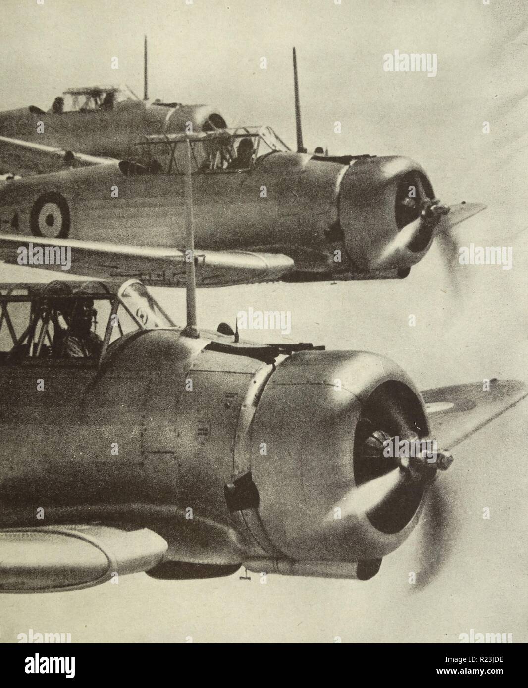 Photographie d'une société australienne de fait Wirraway plan de l'Australian Air Force sur un vol d'entraînement. Datée 1938 Banque D'Images