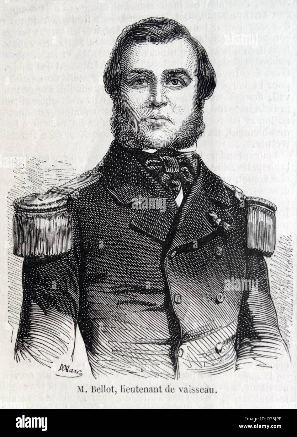 Monsieur Bellot, le lieutenant français 1860 Banque D'Images