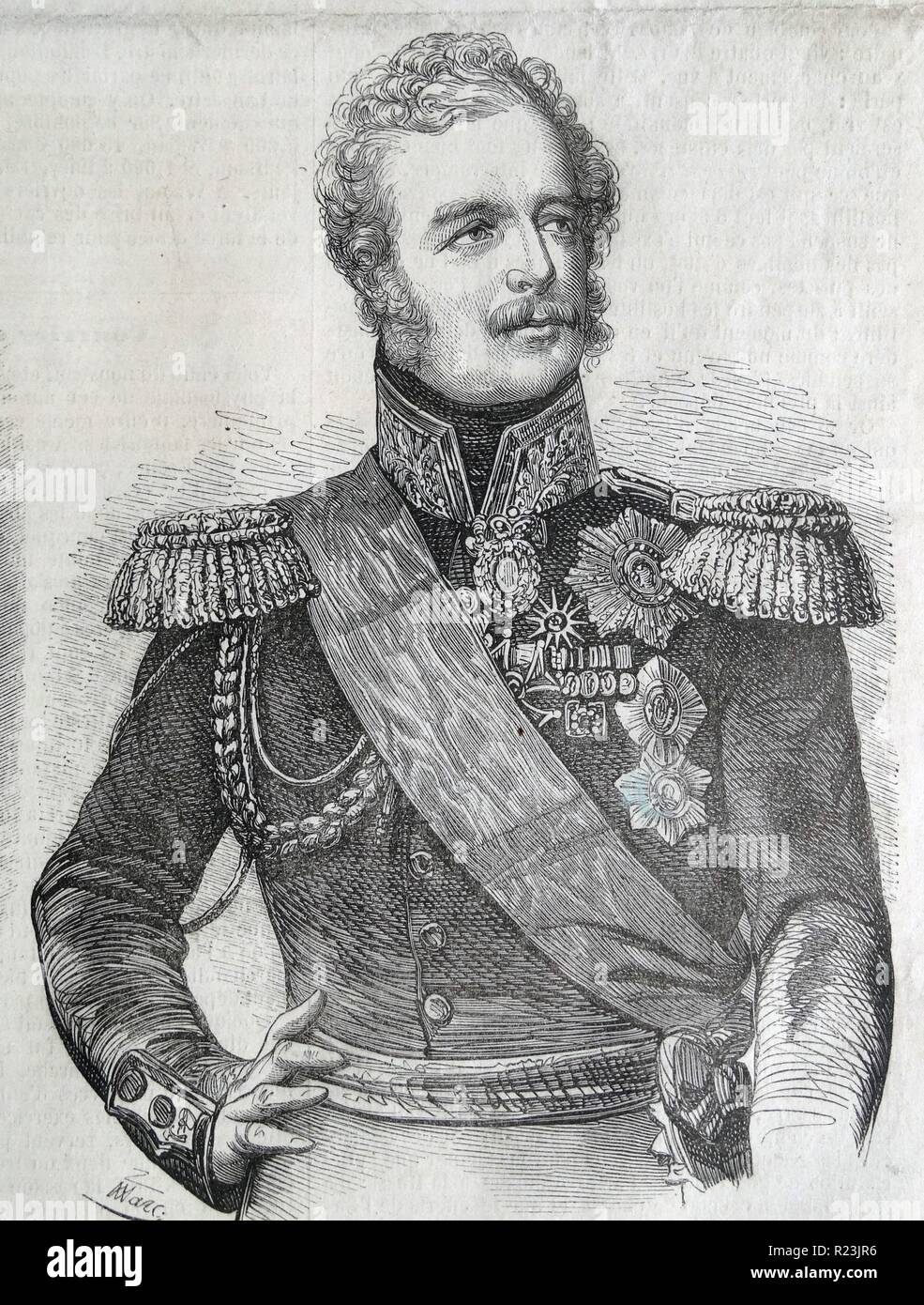 Ivan Fiodorovitch Paskevich (1782-1856) était un chef militaire de l'empire russe. Pour ses victoires, il fut fait Comte de Erevan en 1828 et Namestnik du Royaume de Pologne en 1831. Il atteint le grade de maréchal de camp dans l'armée russe Banque D'Images