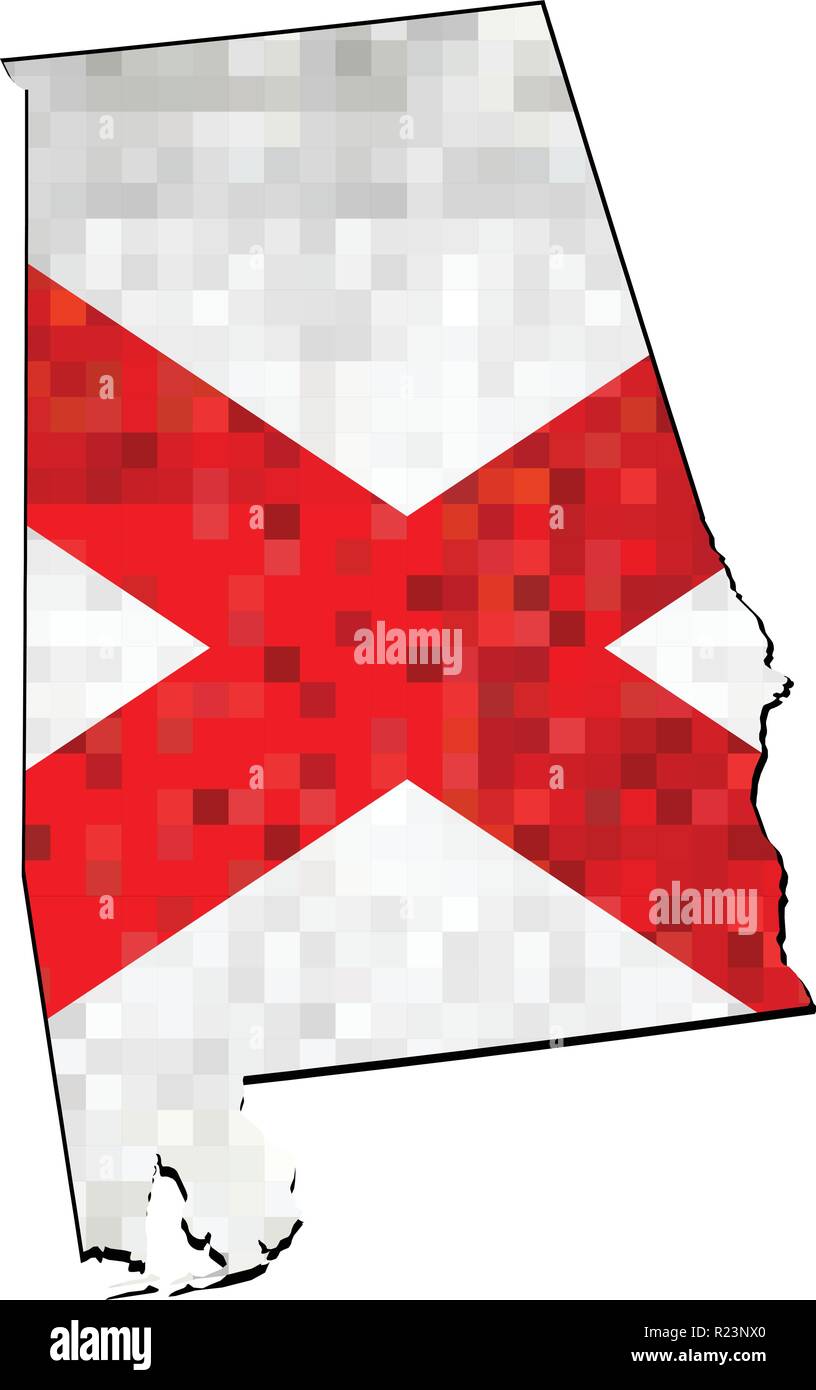 Grunge Alabama avec carte à l'intérieur du pavillon - illustration, la carte de l'Alabama, vector Abstract grunge flag mosaïque de l'Alabama Illustration de Vecteur