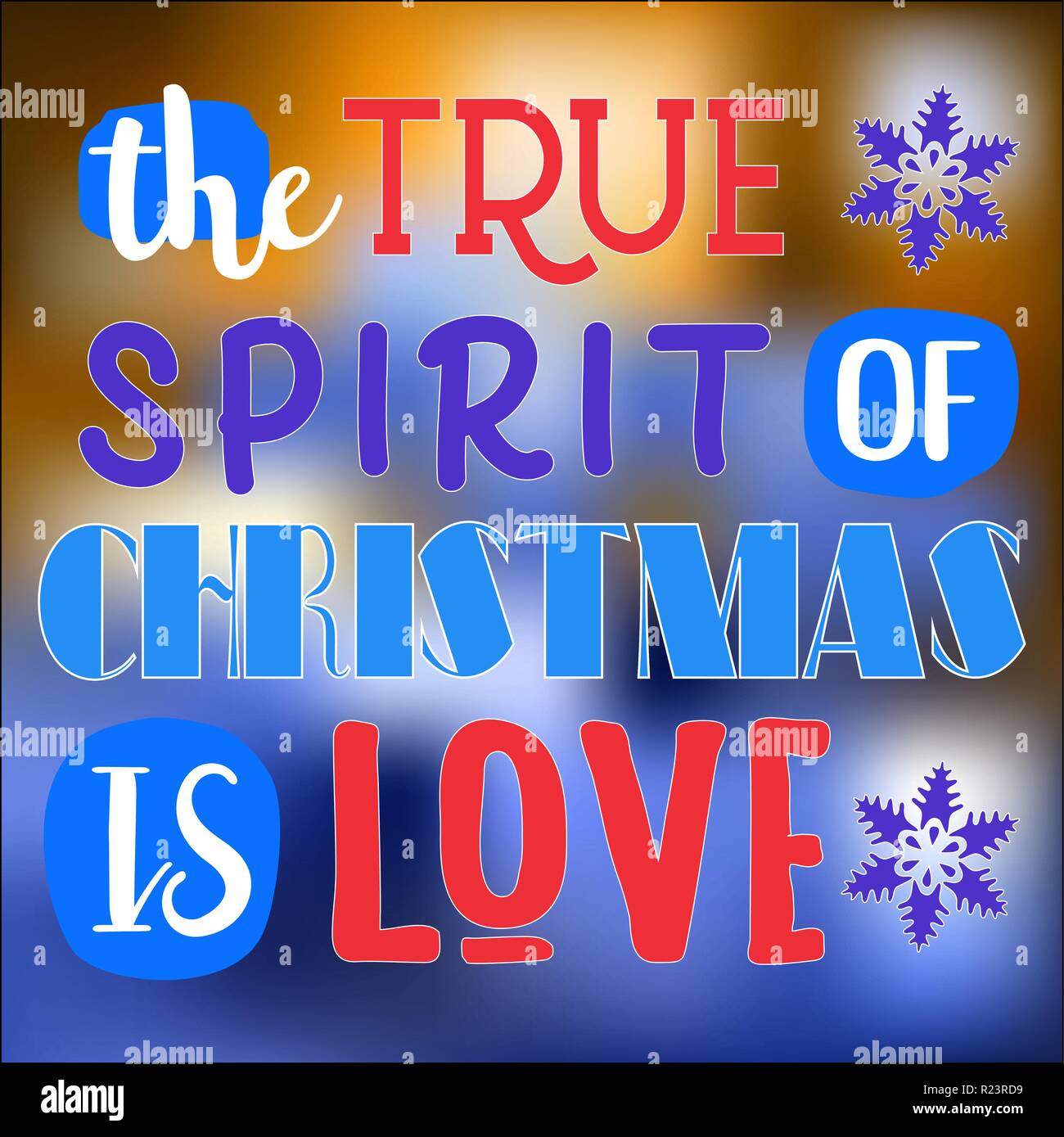 Le véritable esprit de Noël, c'est l'amour. Citation de Noël. Typographie pour des cartes de Noël, de conception, d'impression de l'affiche Illustration de Vecteur